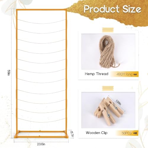 Photo Display Board with Clips & Rope for Graduation, Weddings - Image 2