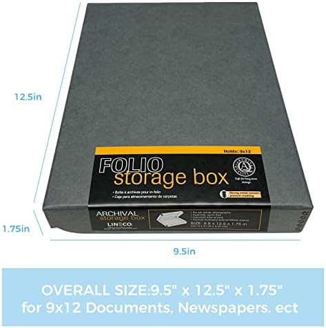 Lineco Clamshell Archival Storage Box, 9.5x12.5x1.75 Inch, Gray - Image 2