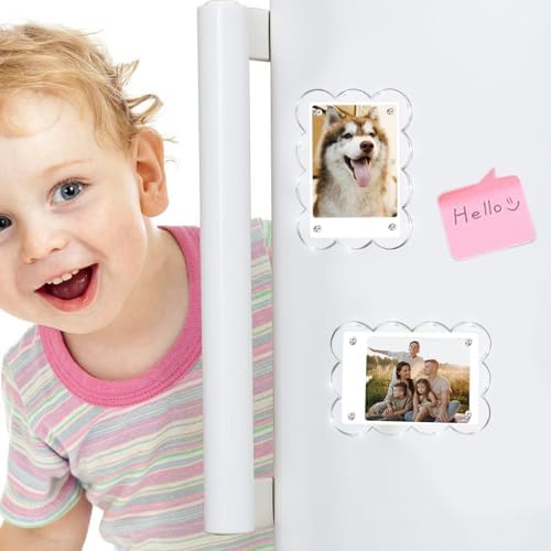 10 Pack 2.36 x 3.54 Acrylic Magnetic Frames Refrigerator Scalloped - Image 5