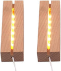2Pcs Rectangle Wood LED Light Stand Display Base for Plexiglass Crystal Art by Lyshujli