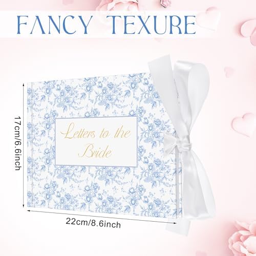 Wedding Guest Book Letters to Bride 8.5x7 Inch,Blue,Classic - Image 4