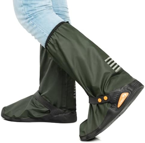 IwIeIaIrI PVC Waterproof Rain Boot Covers with Safety Reflector, Green, 2XL by IwIeIaIrIWomenFashionBag