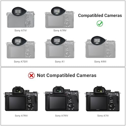[Large Version] A7IV A7RV A9III A7SIII A1 Eyecup Eyepiece, Camera Viewfinder Eyeshade for Sony Alpha A7M4 A7R5 A9M3 A7S3 A1, 360 Rotating Extension Oval Design, Replace Sony FDA-EP19 Eye Cup - Image 4