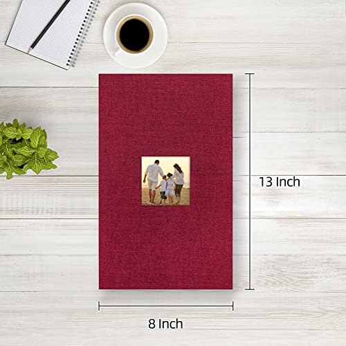 potricher Photo Album 4x6 Pictures, 300 Pockets, Linen Cover, Red - Image 2