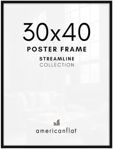 Americanflat 30x40 Poster Frame - Slim Molding - Black by Americanflat