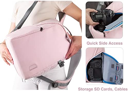 BAGSMART Camera Bag, Camera Backpack, DSLR SLR Camera Case Fits 13.3 Inch Laptop, Waterproof Photography Backpacks with Rain Cover Tripod Holder for Women Men, Pink - Image 4