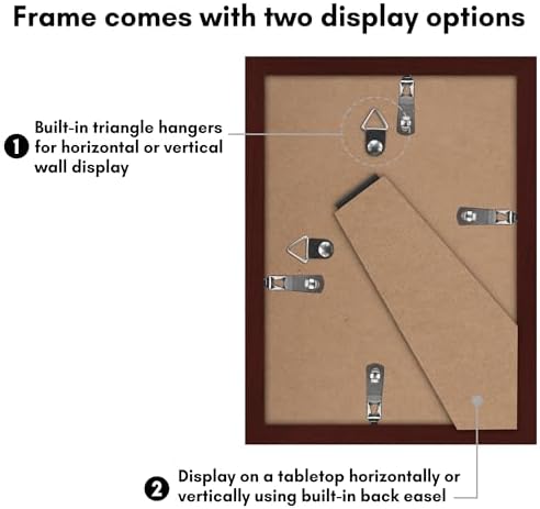 Americanflat 5x7 Picture Frame 5-Pack - Matted to 4x6 - Mahogany - Image 6