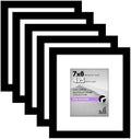 Americanflat 7x8 Picture Frame 5-Pack - Matted to 4x5 - Black by Americanflat