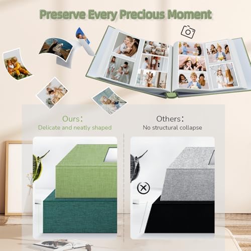 popotop Photo Album 4x6-600 Photos Photo Books with 600 Horizontal and Vertical Pockets,Linen Cover Albums for Family Wedding Anniversary Baby Vacation Pictures - Image 5