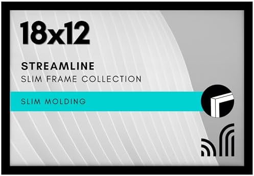 Americanflat 18x12 Poster Frame - Slim Molding - Black by Americanflat