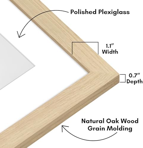 Americanflat 24x24 Poster Frame - Matted to 20x20 - Natural Oak - Image 3
