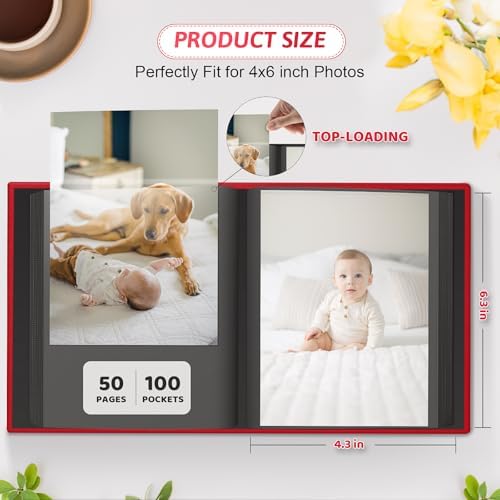 Popotop 4x6 Photo Album Holds 100 Pictures, Vegan Leather Hardcover - Image 3