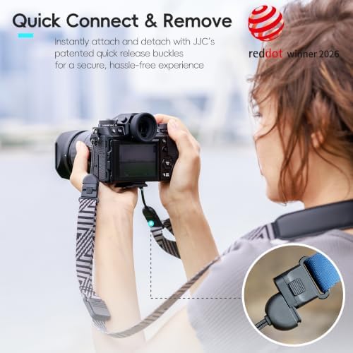Mirrorless Camera Neck Strap with Quick Release Buckles, Adjustable Shoulder Sling Strap for Sony A7C II A7 IV III A7R V IV ZV1 ZV-E10 Canon EOS R100 R50 M50 M6 Nikon Z30 Z50 Z6 Z7 II & More (Black) - Image 3