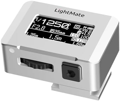 LightMate Lite 2R Light Meter, 30°FOV High Precision Ambient Light Digital Exposure Meter, 0.96in Large OLED Screen, Ultra-Compact 1.24oz, Rechargeable 20H Battery Life, for Film Leica Cameras, Sliver by DiscoverNewPhotographyRealm
