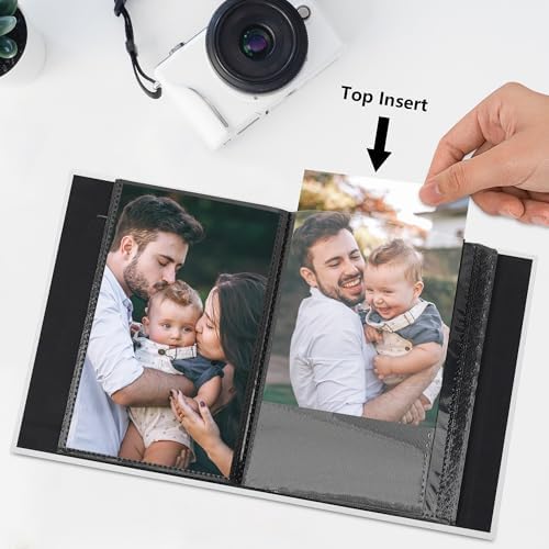 Small 4x6 Photo Album 24 Pockets Linen Cover White - Image 5