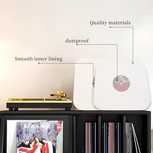 12″ Vinyl Record Inner Sleeves with PO Film, 10pcs Kraft Paper for 33 RPM - Image 4
