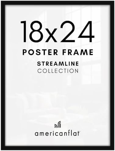 Americanflat 18x24 Poster Frame - Slim Molding - Black by Americanflat