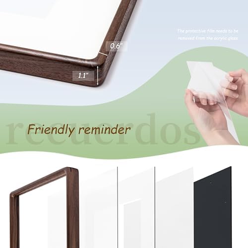 Recuerdos 18x24 Walnut Picture Frame, Matted to 16x20 with HD Plexiglass - Image 6
