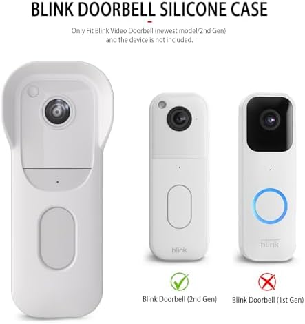 Blink Doorbell Camera Cover - Weatherproof Silicone Protective Case with Brim for for Blink Video Doorbell 2025 New Model (2nd Gen), Full Protection, Easy Installation (White) - Image 2