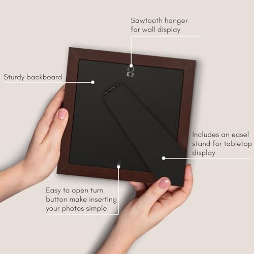 Americanflat 8x8 Picture Frame - Matted to 4x4 - Engineered Wood - Mahogany - Image 5
