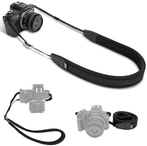 Soft Camera Shoulder Strap for Canon EOS R50 R50V R100 R10 R6 Mark III II R5 Mark II R50V Panasonic LUMIX L10 Sony ZV-E10 II ZV-E1 Fujifilm Nikon Mirrorless Camera, 23.6-43.3" Adjustable Neck Strap by JJC