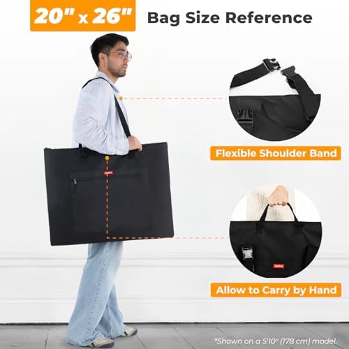 Nicpro Light Weight Art Portfolio Bag, 20x26” Waterproof Art Portfolio Case - Image 3