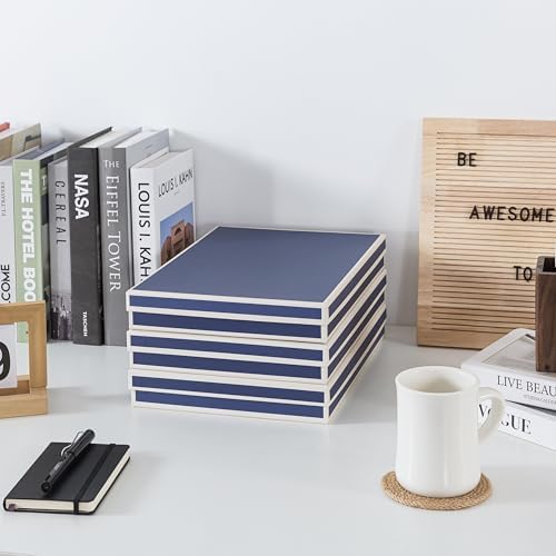 Soul & Lane - Letter Size Document Storage Boxes with Lids, Set of 3, Blue - Image 3