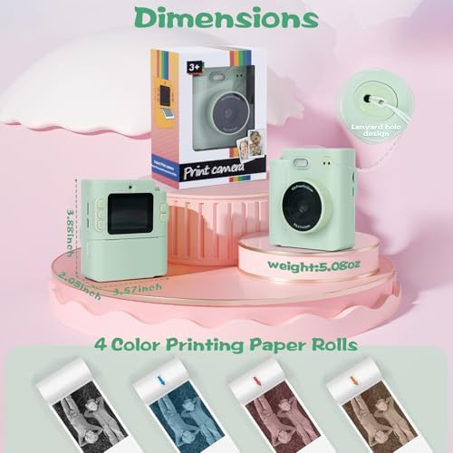 Cudinham Kids Camera Instant Print, Gifts for Age 3-12 Kids, 5 Rolls Paper - Image 6