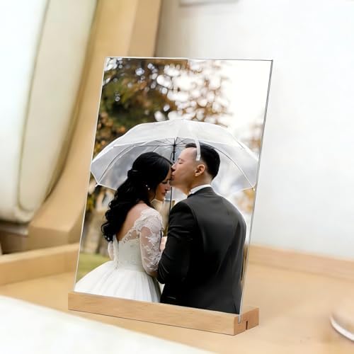 TONICE 8.5 x 11 Acrylic Sign Holder with Wood Base 3 Pack L/T Shape Vertical or Slant Back Display for Wedding, Restaurant, Store, Office, Hotel - Image 4