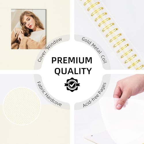 8x10 Photo Album 40 Pockets Linen Cover Kids Artwork Beige - Image 2