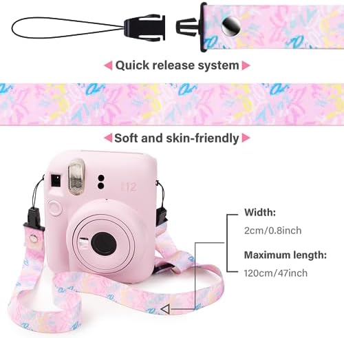 VOVMOEYA Camera Strap,Cute Camera Lanyard Neck Strap,iPad Strap,Cute Camera Strap for Fujifilm mini Camera Kodak Smile + Smile plus,pink - Image 2