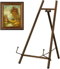 Leinuosen 1 Pcs Metal Easel Stand 16.5" H x 8.7" W x 4.3" D Table Top Easel Stand for Display Tripod Art Picture Mirror Modern Plate Holder for Display Book Photo Wedding Sign (Brown) by Leinuosen