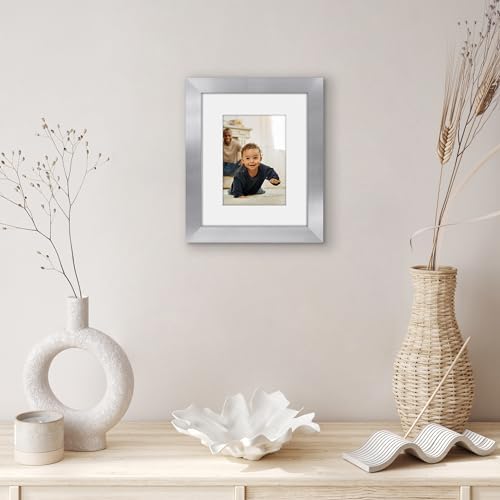 Americanflat 8x10 Picture Frame - Matted to 5x7 - Engineered Wood - Silver - Image 6