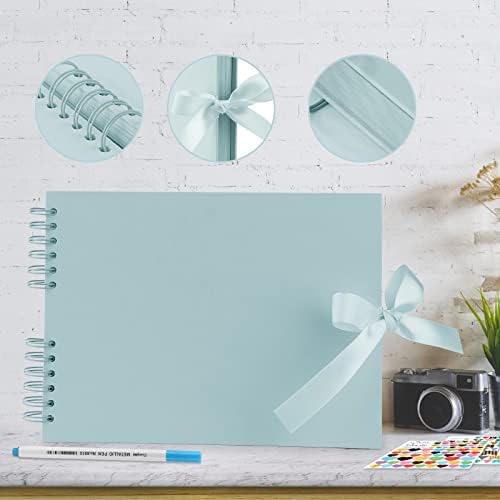 Gotideal 80 Pages Scrapbook Album with 10 Metallic Markers, Blue - Image 4