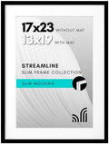 Americanflat 17x23 Poster Frame - Matted to 13x19 - Slim Molding - Black by Americanflat