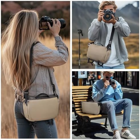 TAAOKA Camera Sling Bag, Waterproof Camera Case with Tripod Holder, DSLR/SLR/Mirrorless Cameras Shoulder Bag, Crossbody Camera Bags for Photography (Coffe) - Image 5