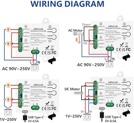 DieseRC 2 Channels WiFi Smart Switch, AC 90V-250V 220V Passive Output Relay Module Ewelink APP WiFi Control Compatible with Alexa/Google Home, Inching/Self-Locking Switch - Image 7