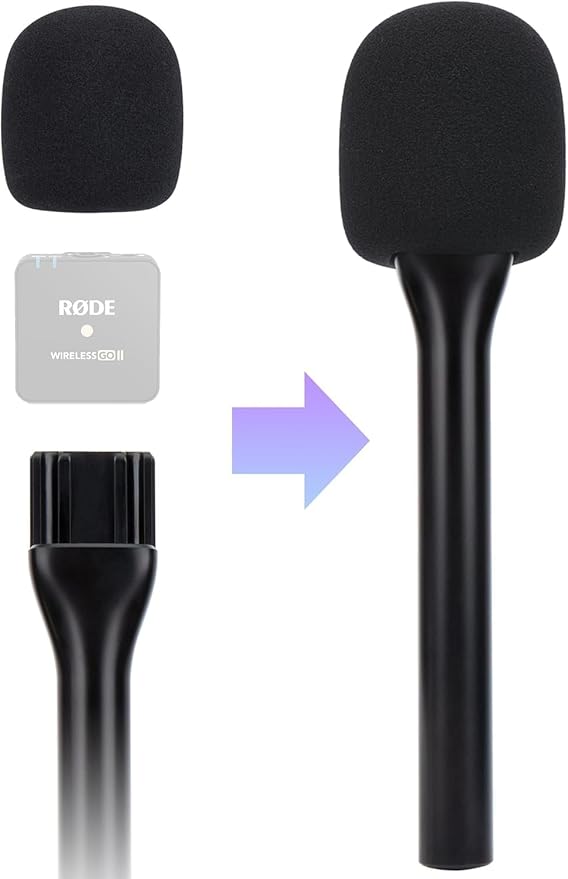 Rode Handheld Wireless Mic Stand with Pop Filter, Holder for Wireless Go 2/Pro, Interview Microphone Adapter for Go/ME - Image 2