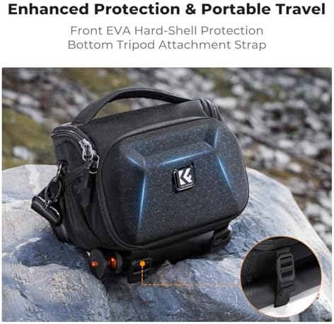 K&F CONCEPT Camera Shoulder Bag, Hardshell Camera Case with Tripod Holder - Image 4