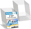 Acrylic Sign Holder 5x7 Inches, 16 Pack Clear Plastic Table Paper Display Stand, L-Shape Vertical Menu Holder Stand, Clear Picture Photo Flyer Display Stand for Restaurants, Store Show, Office Desktop by Unknown