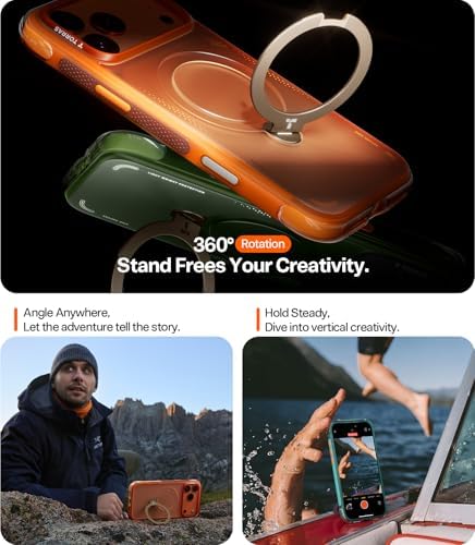 TORRAS Ostand Q3 Air for iPhone 17 Pro Case with 360 Magnetic Stand, Fit for MagSafe, Mil-Grade Drop, Camera Control Button, Shockproof Phone Case for iPhone 17 Pro 6.3", Evergreen - Image 5