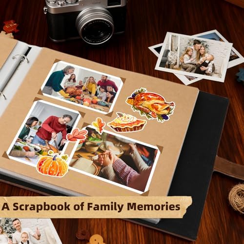 Vienrose 15"x13" Scrapbook Album Gift Set Faux Leather DarkBrown 100 Pages - Image 2