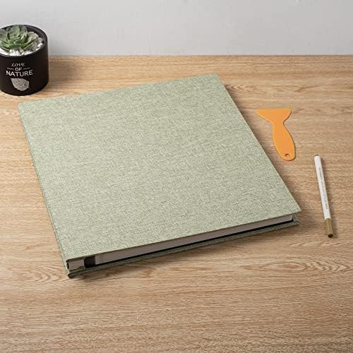 Large Photo Album Self Adhesive Scrapbook Album for 4×6 8×10 Pictures DIY Magnetic Linen Cover Album 60 Pages for Family Wedding Gifts with Metal Pen and Plastic Board - Image 6