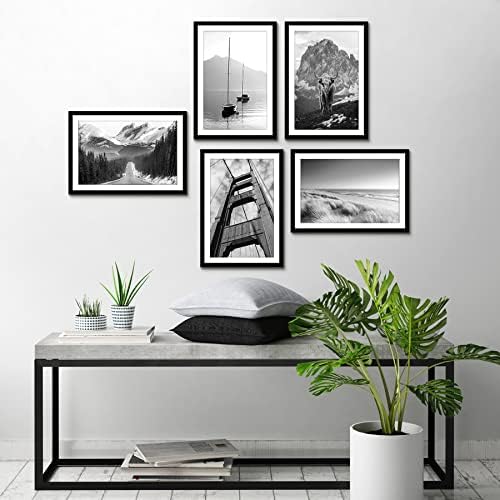 Americanflat 13x19 Poster Frame 5-Pack - Matted to 11x17 - Black - Image 4