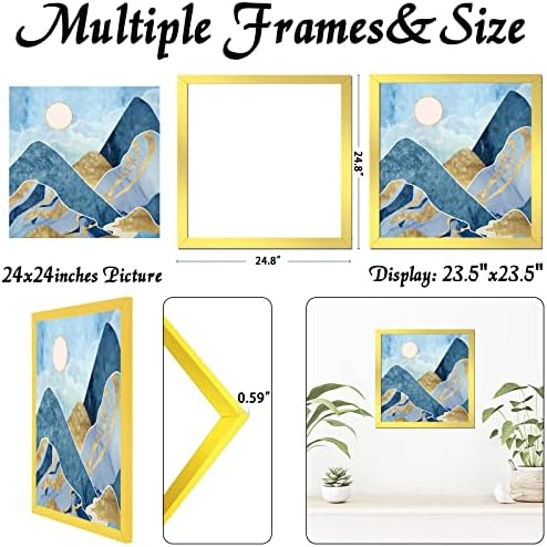 Gold 24x24 Picture Frame, Lightweight Sturdy Gallery Wall Decor - Image 3