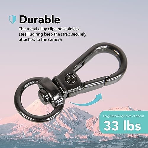 Foto&Tech Small Quick Release Adapter Clip for Camera with Round Lugs for Camera Strap, 33lb Breaking Force (5 Set, Gray) - Image 3