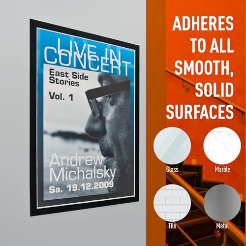 Durable Duraframe Business & Store Self Adhesive Magnetic Sign Holder in Tabloid-Size 11" x 17" Inches - Black Frame - Pack of 4 - Image 5