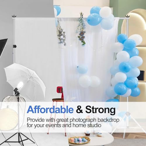 EMART Backdrop Stand 10x7FT Adjustable Back Drop Stand for Party -Silver - Image 6