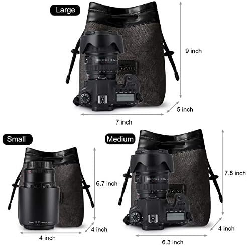 S-ZONE Soft Camera Bag DSLR Insert Handbag Drawstring Lens Case - Image 4