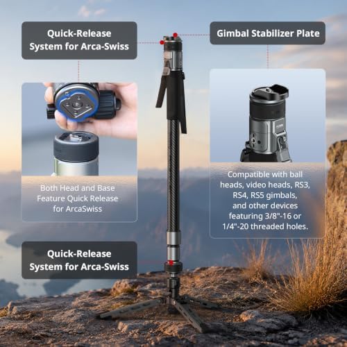 SmallRig x Potato Jet TRIBEX PRO X-Clutch Carbon Fiber Monopod - Image 5
